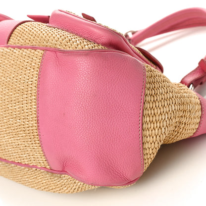 Prada Straw Vitello Daino Shoulder Bag Naturale 8 of 19