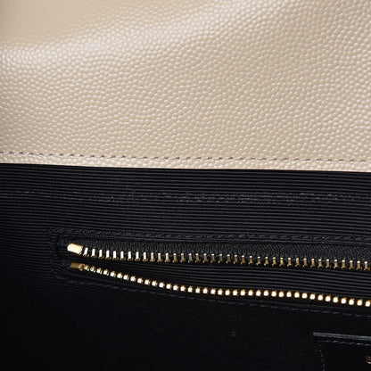 Saint Laurent Grain De Poudre Matelasse Chevron Large Monogram Satchel Nude Powder 18 of 18
