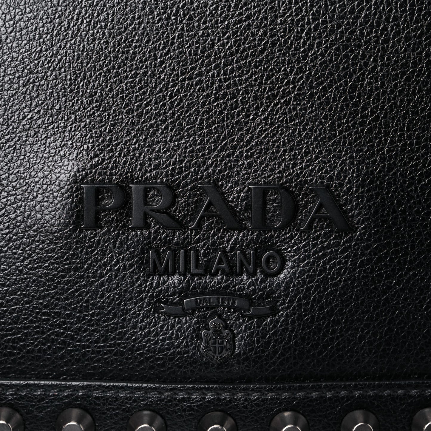 Glace Calfskin Studded Crossbody Black