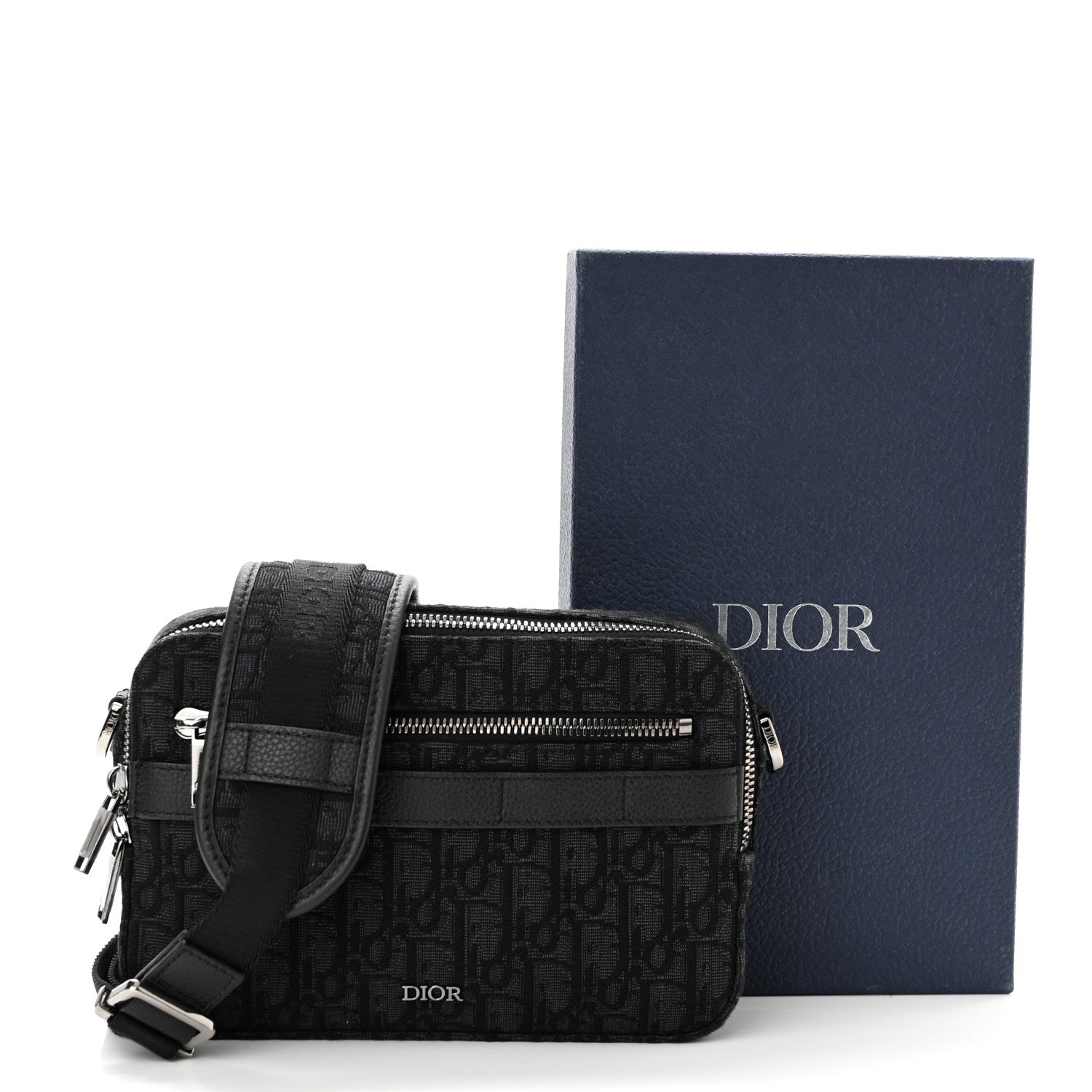 Christian Dior HOMME Oblique Safari Messenger Black 1181178