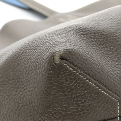 Hermes Taurillon Clemence Double Sens 45 Reversible Mykonos Etain Mykonos Etain 16 of 19
