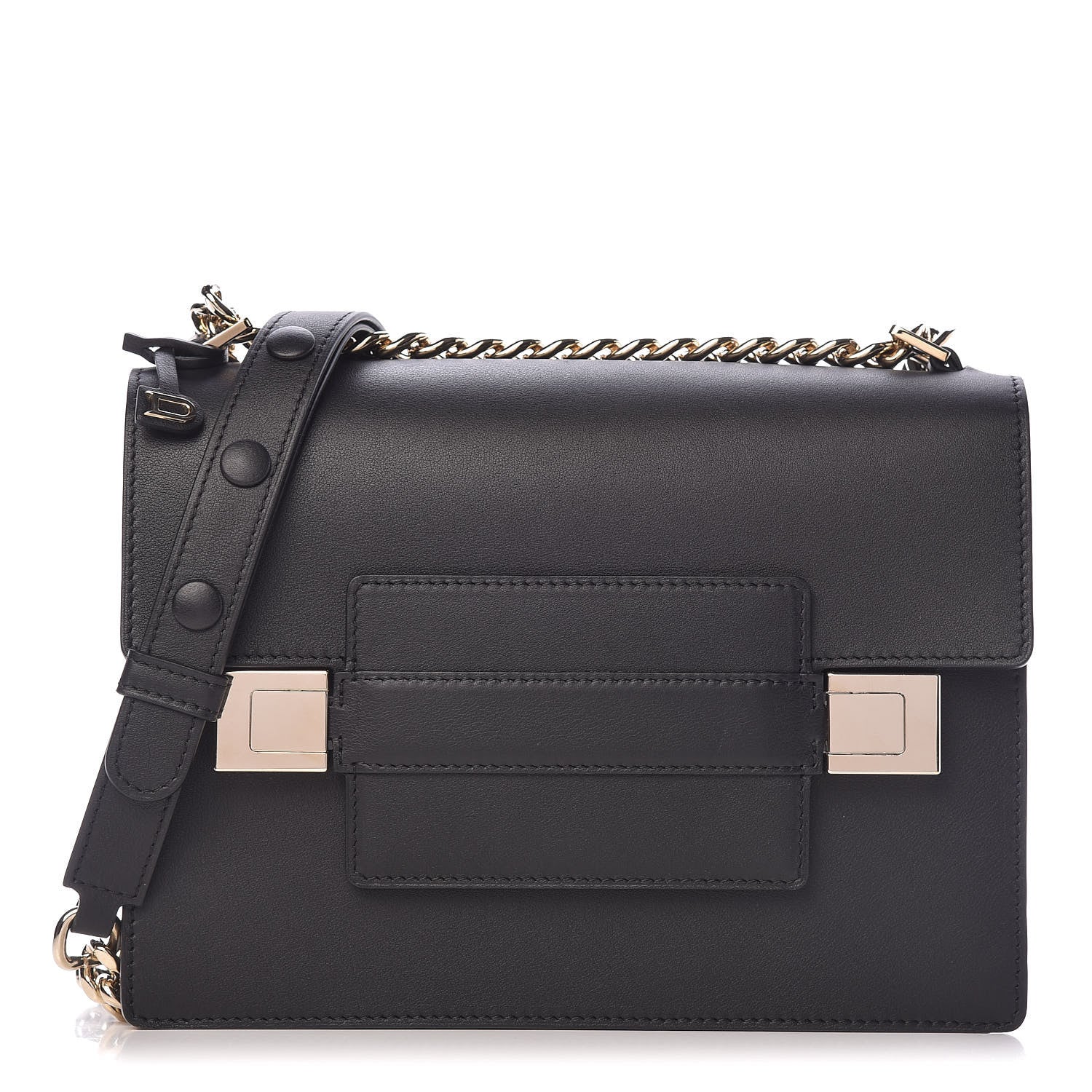 Delvaux Calfskin Madame PM Chaine Bag Black 1 of 13