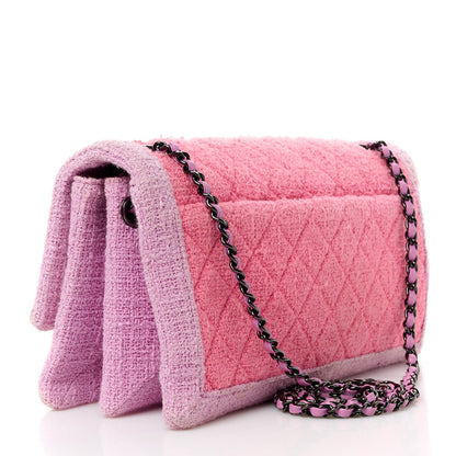 Chanel Tweed Quilted Flap Pink Purple 3 of 13