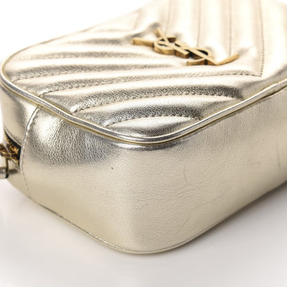 Saint Laurent Metallic Calfskin Matelasse Monogram Lou Belt Bag Platino 6 of 10