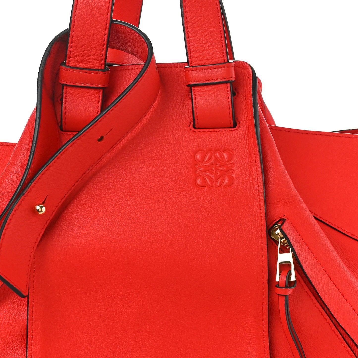 Calfskin Medium Hammock Shoulder Bag Scarlet Red