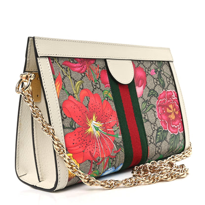 Gucci GG Supreme Monogram Flora Web Small Ophidia Chain Shoulder Bag White 2 of 10
