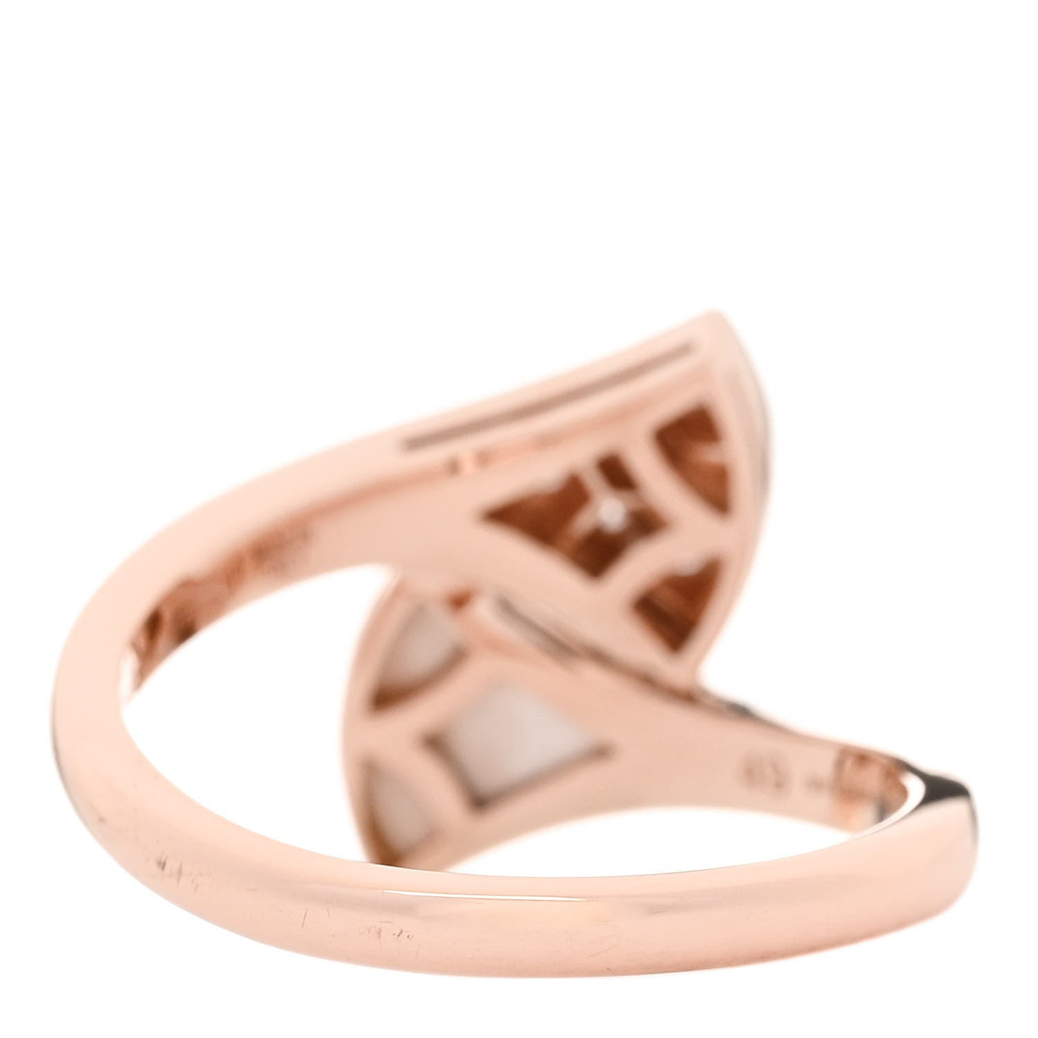 Bulgari 18K Rose Gold Diamond Mother of Pearl Divas' Dream Ring 49 5 3 of 6