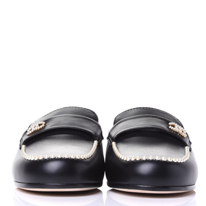 Chanel Calfskin Pearl CC Mules 37 Black 2 of 11