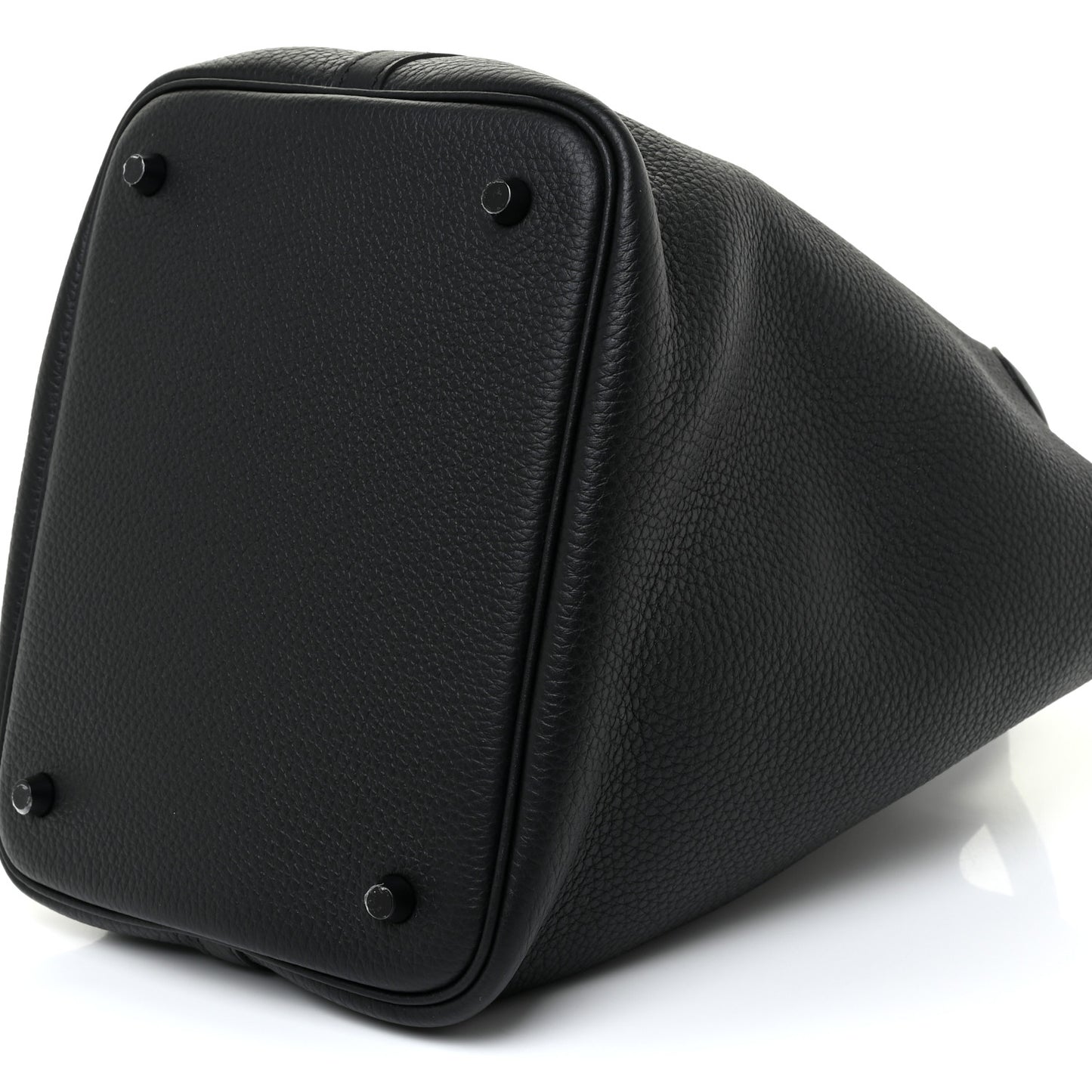 Taurillon Clemence Monochrome Picotin Lock 18 PM Black