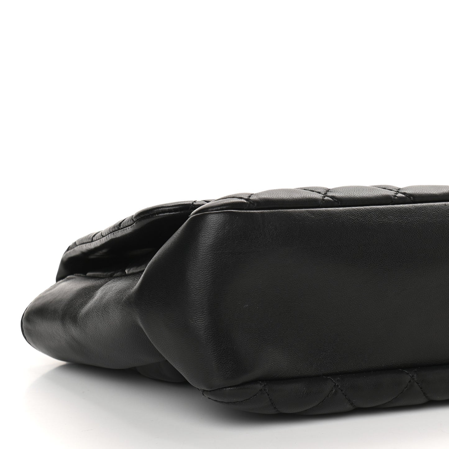 Lambskin Quilted Jumbo Coco Rain Flap Black