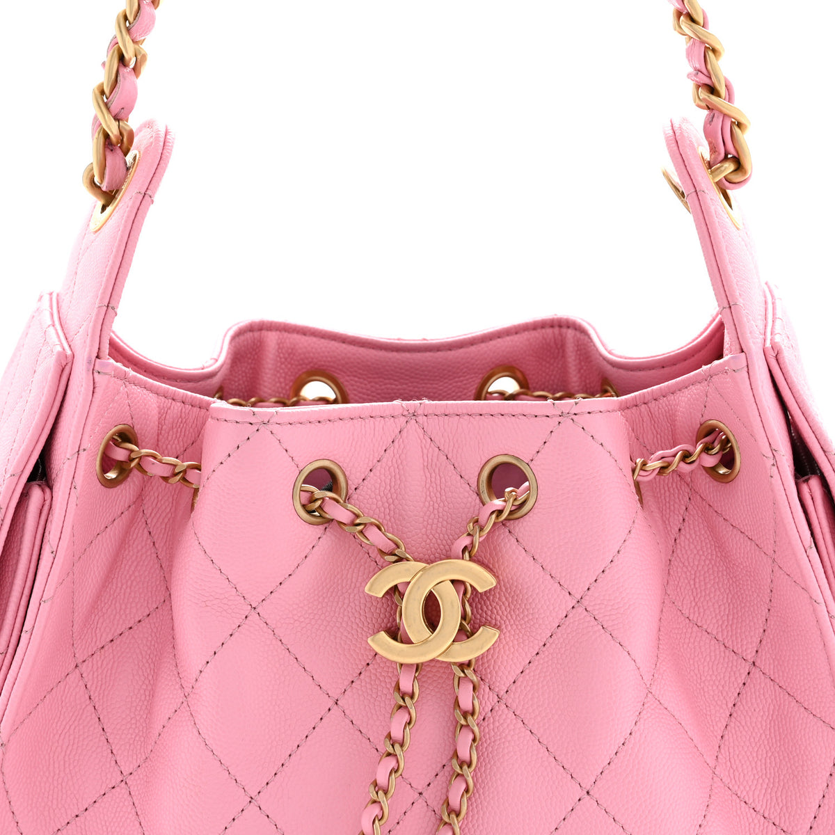 Chanel Caviar Quilted Mini Chanel 25 Handbag Pink 8 of 10