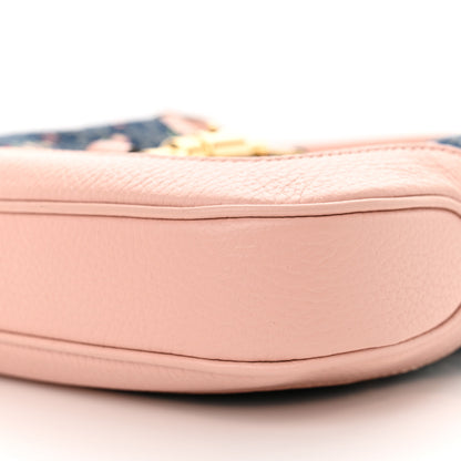 Gucci New Denim GG Monogram Calfskin Love Parade Small Jackie 1961 Hobo Light Pink 10 of 10