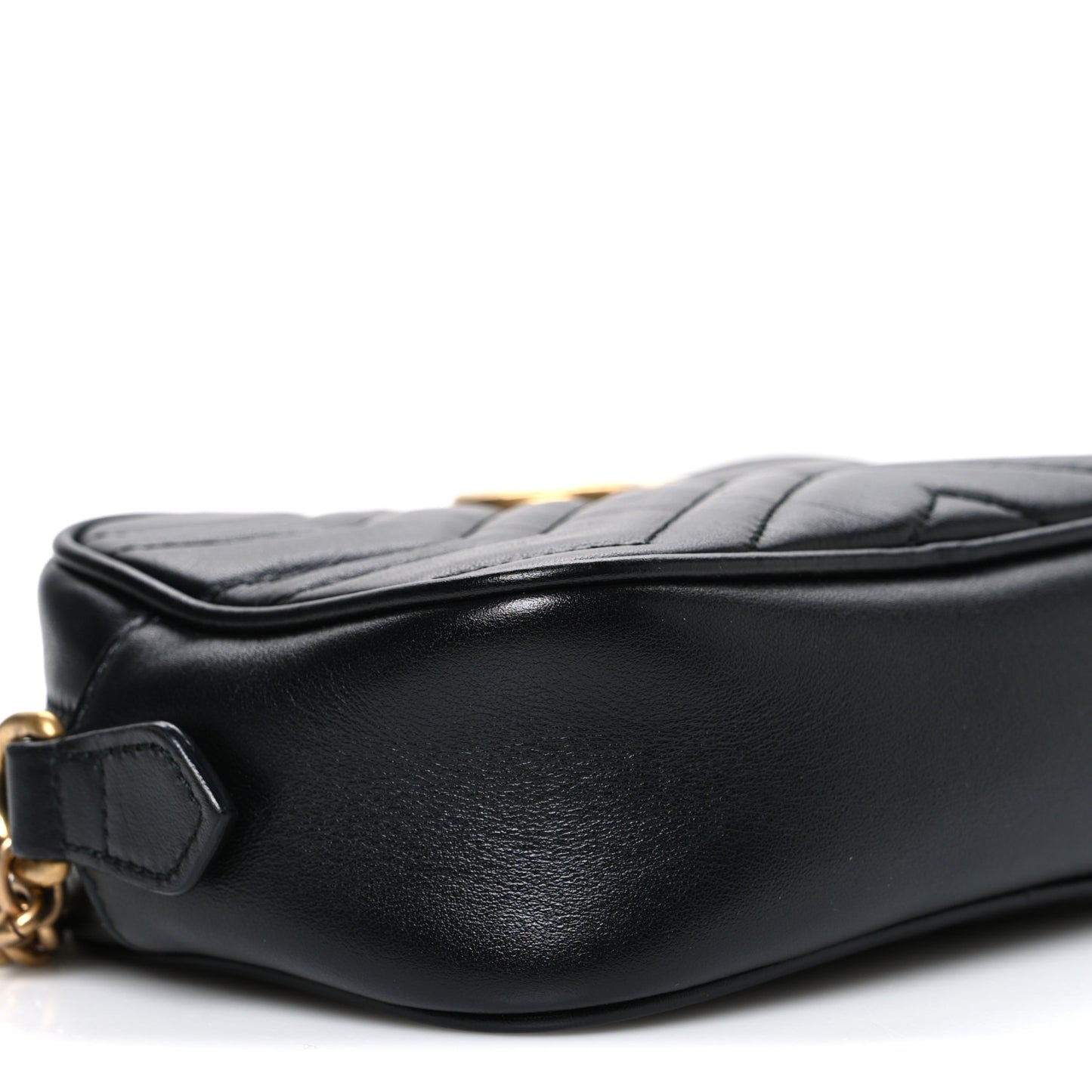 Calfskin Matelasse Mini GG Marmont Chain Shoulder Bag Black