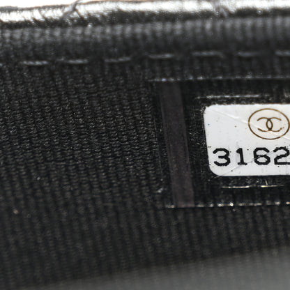 Chanel Calfskin Quilted Maxi Pearls Card Holder Flap With Chain Black 8 of 12