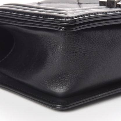 Chanel Calfskin Double Stitch Small Boy Flap Black 9 of 10