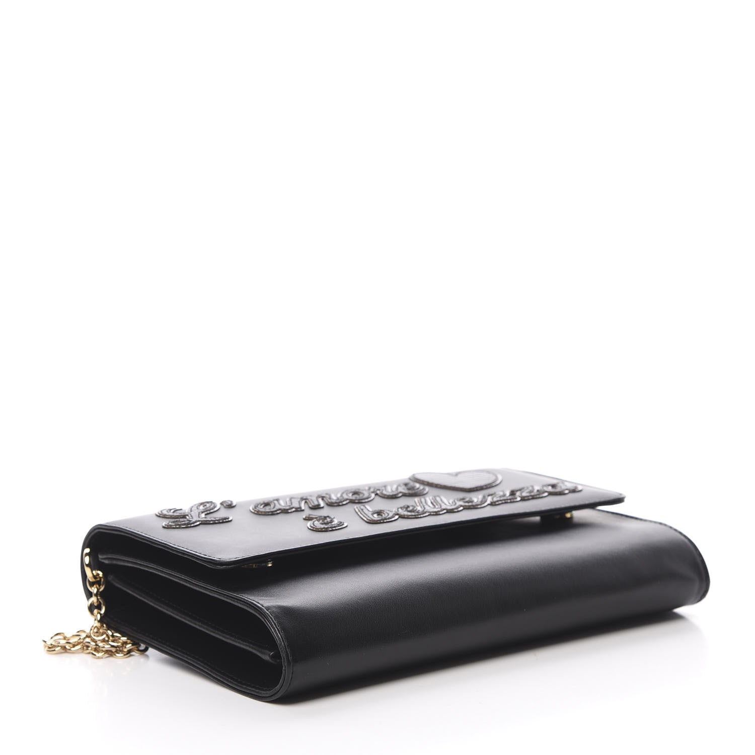 Dolce & Gabbana Vitello L'Amore Bellezza Chain Wallet Black 4 of 14