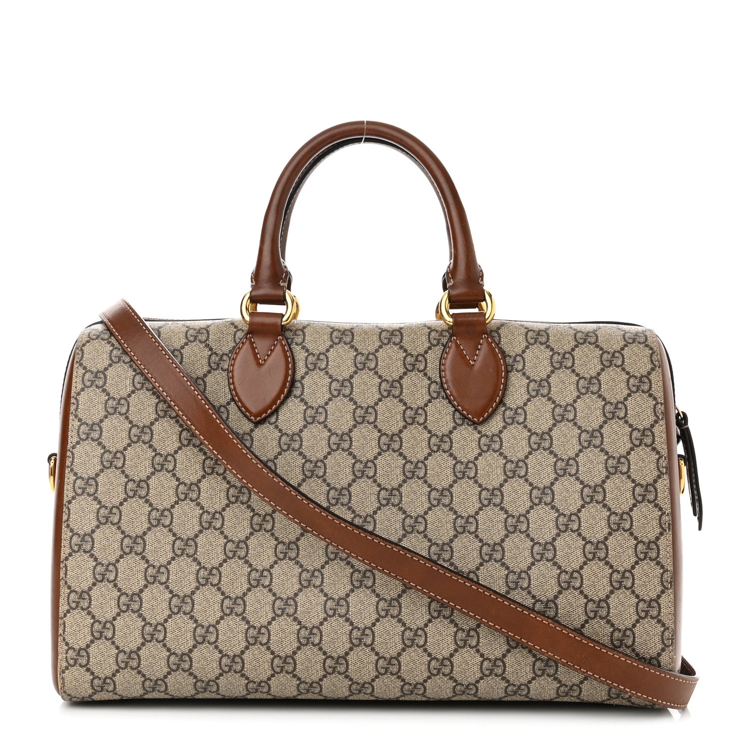 Gucci GG Supreme Monogram Medium Boston Beige Cuir 1 of 10