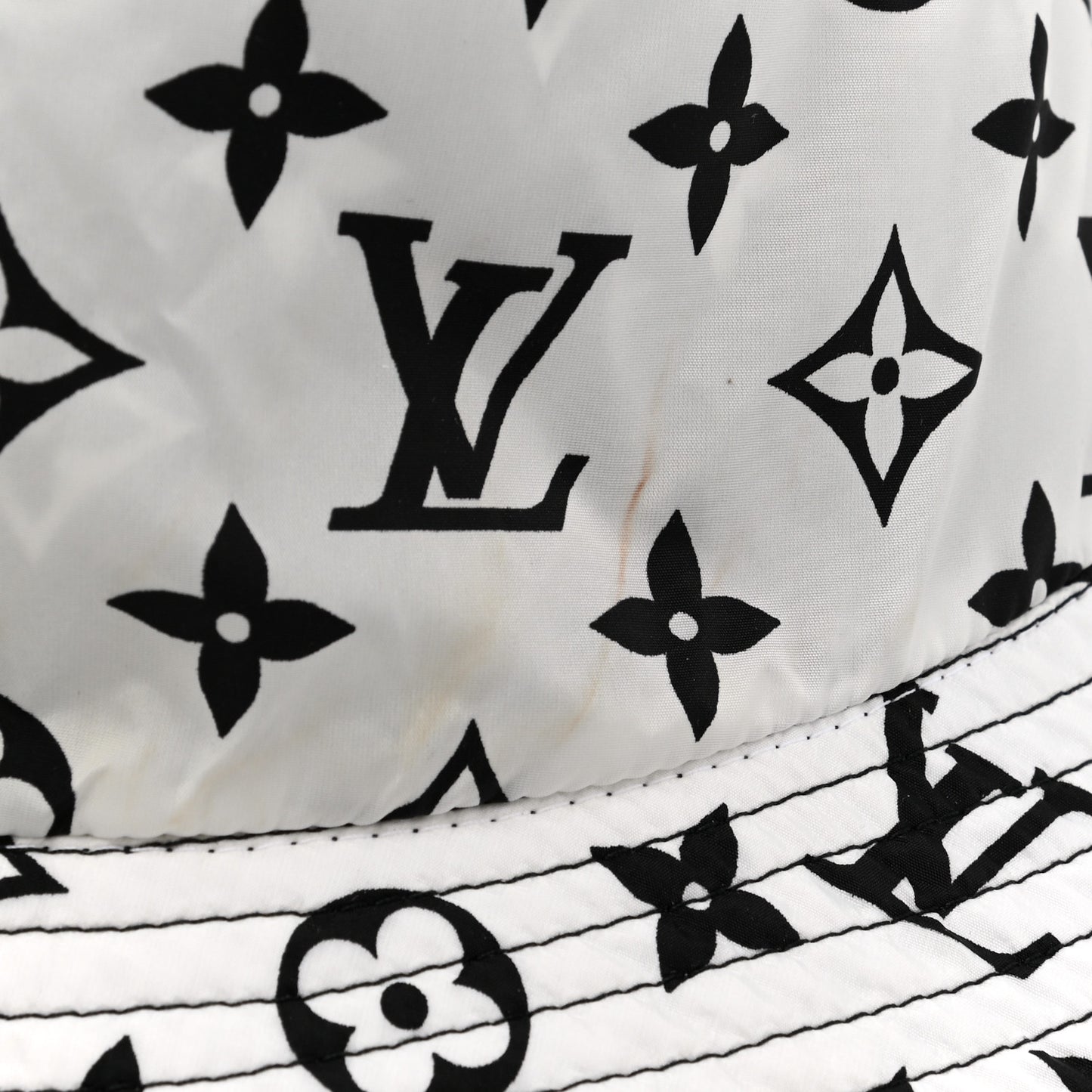 Nylon Monogram Reversible Bob Bucket Hat M Black White