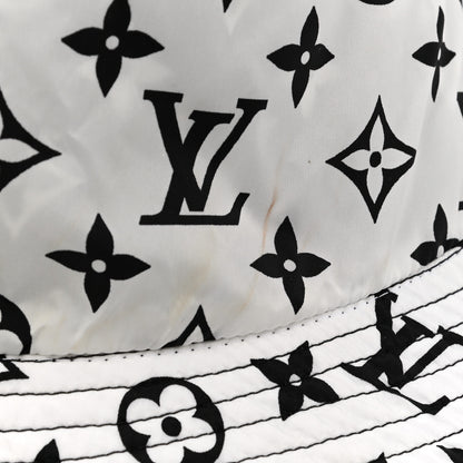 Louis Vuitton Nylon Monogram Reversible Bob Bucket Hat M Black White 16 of 17