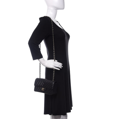Chanel Lambskin Chevron Quilted Mini Rectangular Flap Black 2 of 11