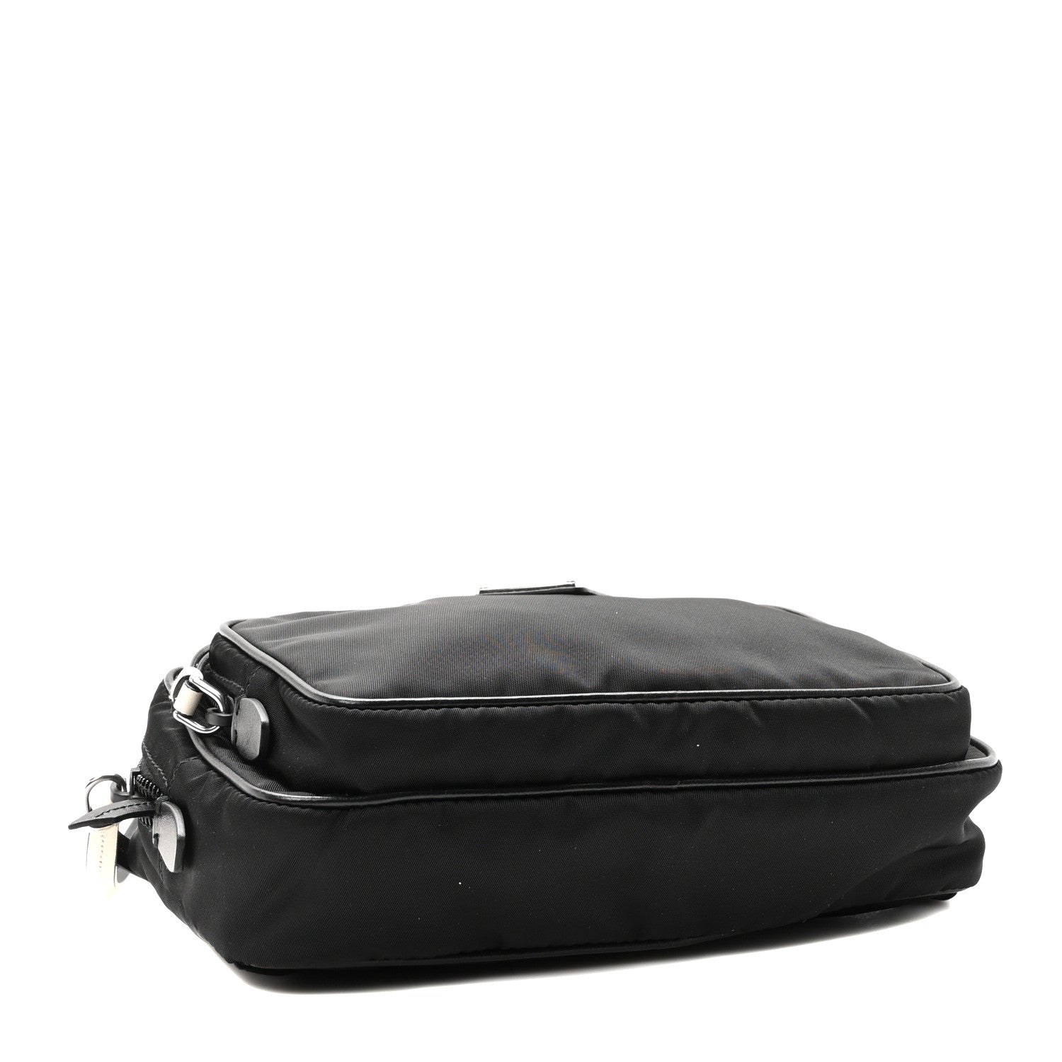 Prada Tessuto Nylon Studded Belt Bag Black White 4 of 10