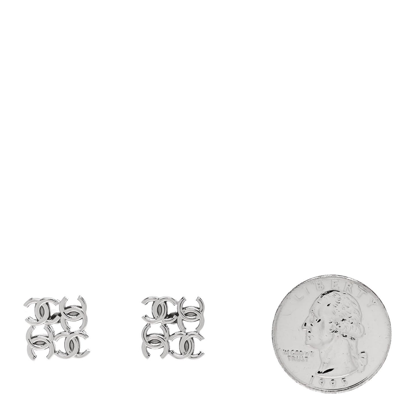 CC Logo Stud Earrings Silver