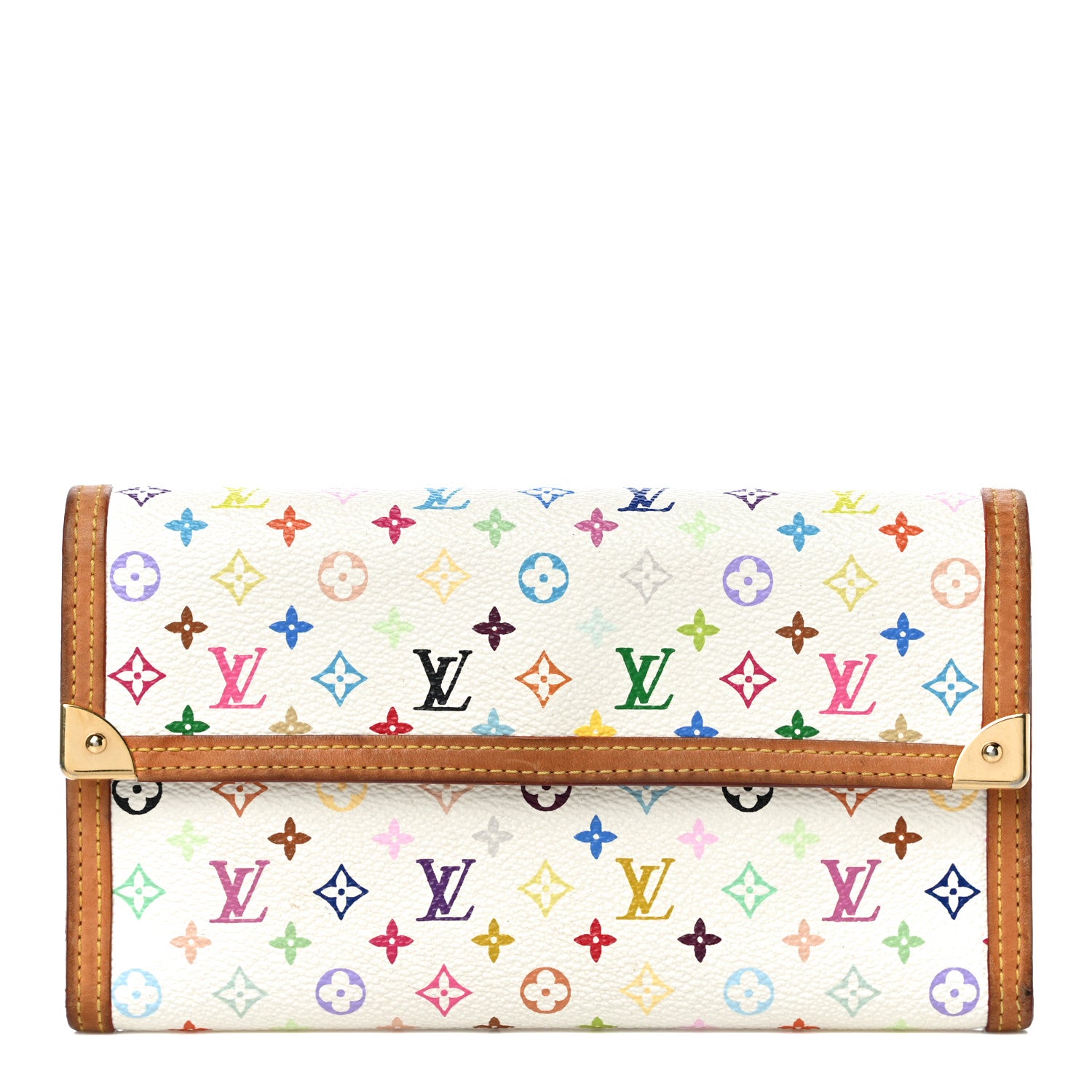 Louis Vuitton Monogram Multicolor Porte Tresor International Wallet White 1 of 10