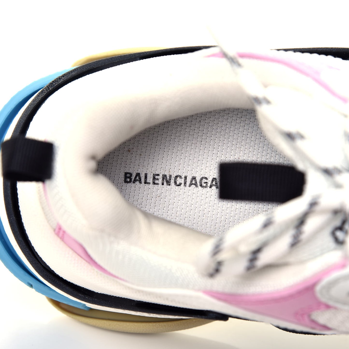 Fabric Mesh Washed Effect Womens Triple S Sneakers 40 Pink White Blue