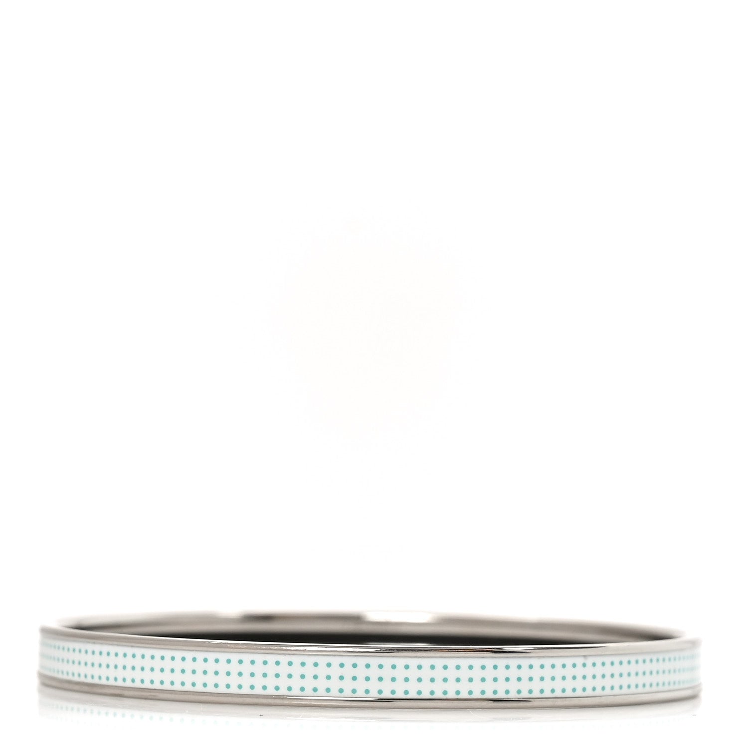 Hermes Enamel Printed Extra Narrow Uni Bracelet 65 White Bleu 3 of 5