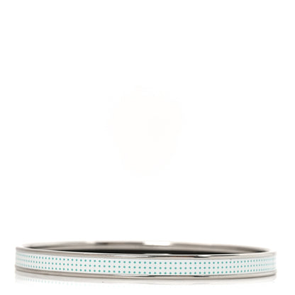Hermes Enamel Printed Extra Narrow Uni Bracelet 65 White Bleu 3 of 5