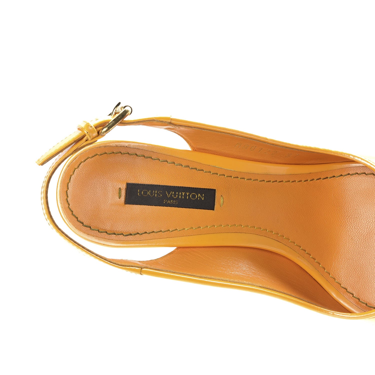 Louis Vuitton Monogram Vernis Wedge Sandal 37 Jaune Passion 7 of 10