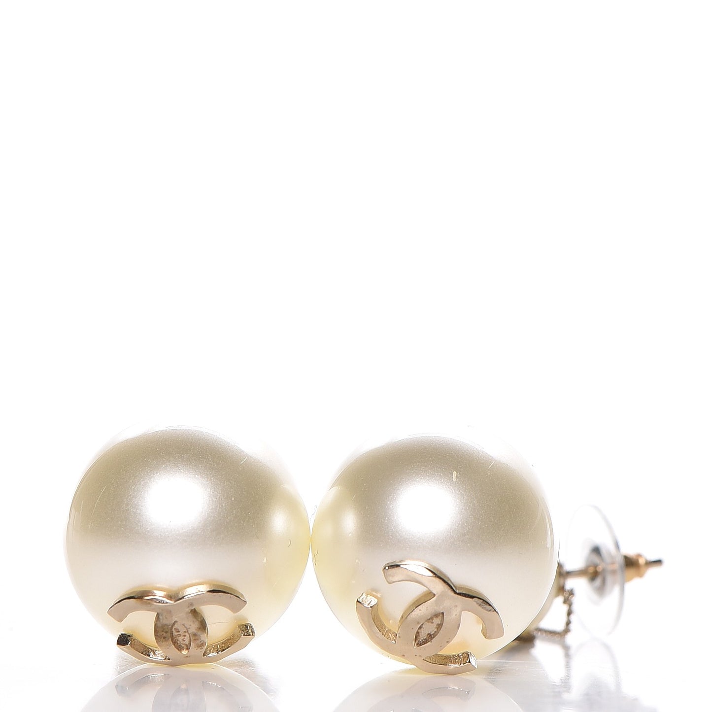 Pearl CC Drop Earrings Gold