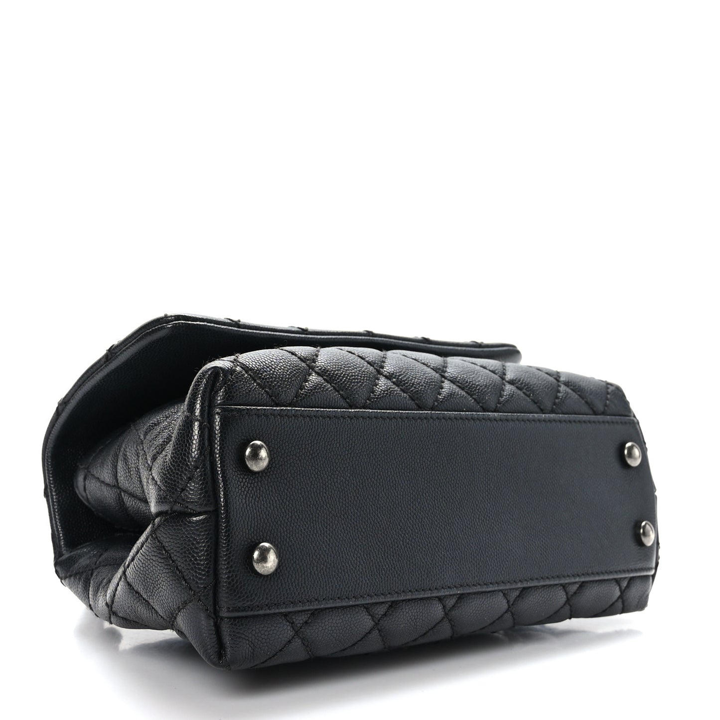 Caviar Quilted Mini Coco Handle Flap Black