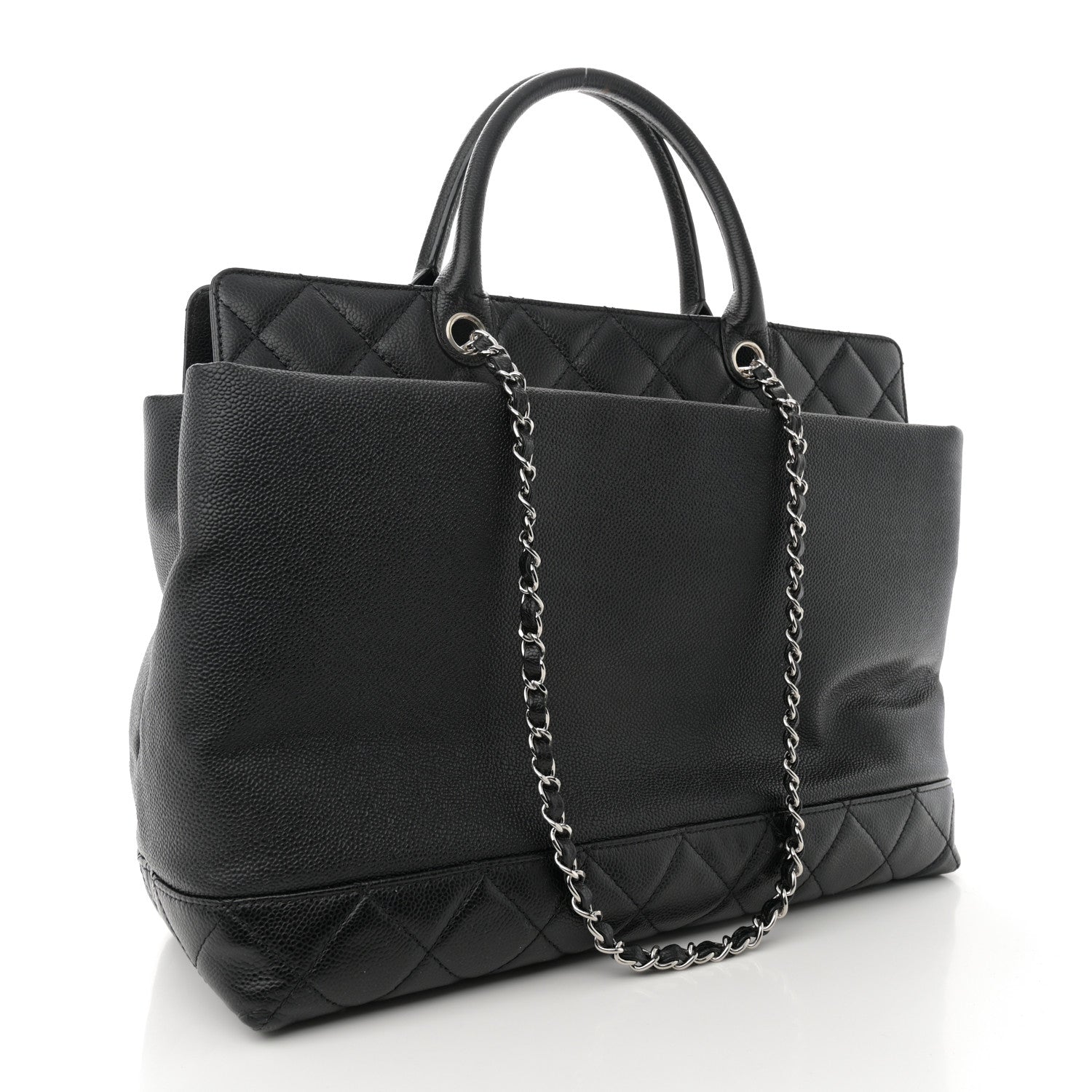 Chanel Caviar Large Soft CC Top Handle Tote Black 3 of 13