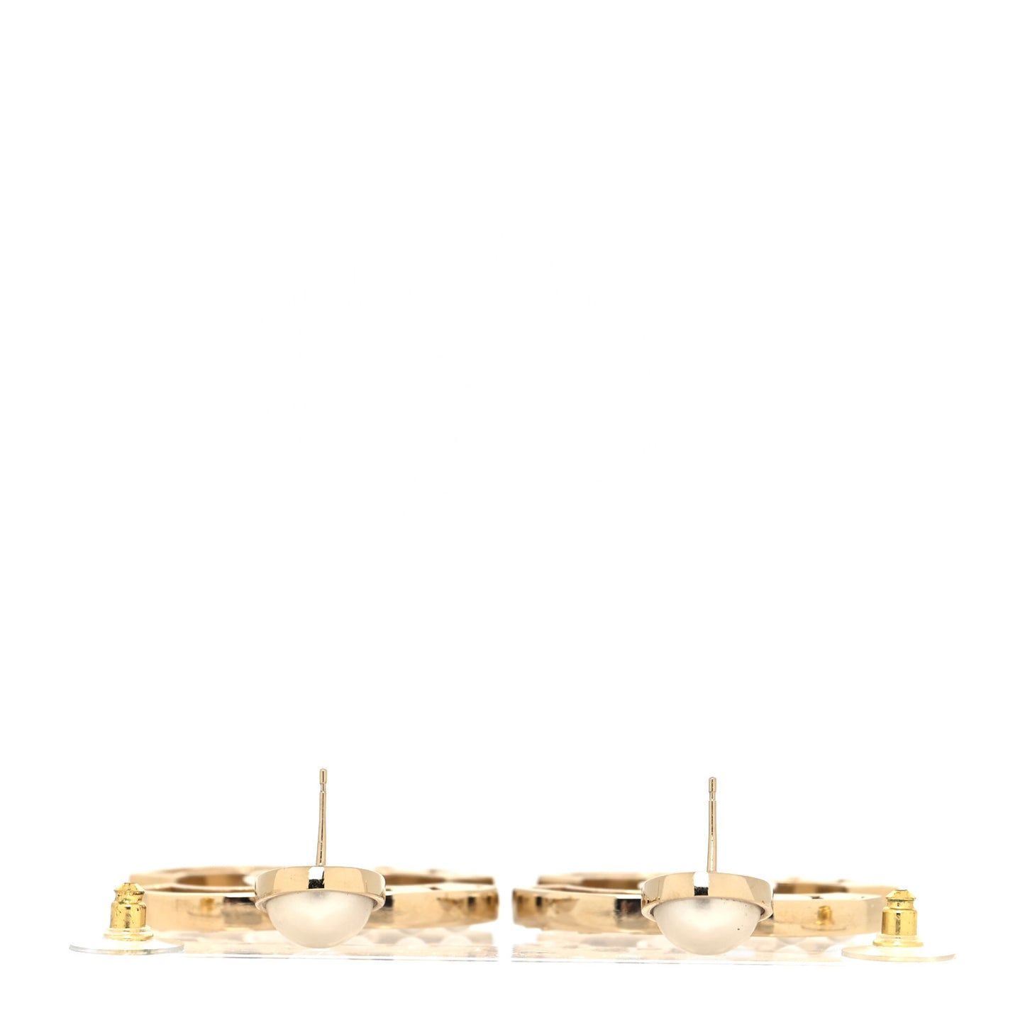 Metal Pearl Mademoiselle Drop Earrings Gold