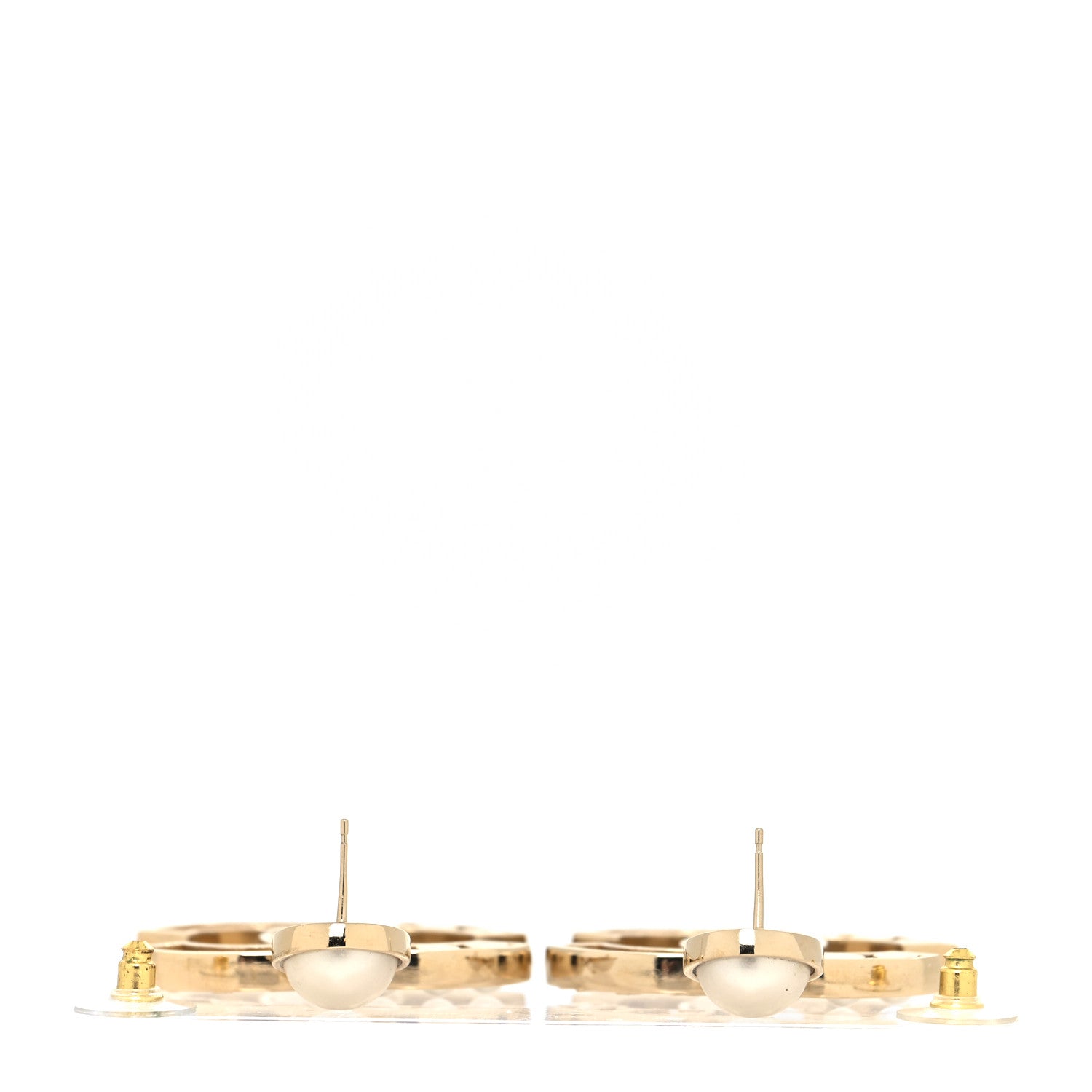 Chanel Metal Pearl Mademoiselle Drop Earrings Gold 3 of 4
