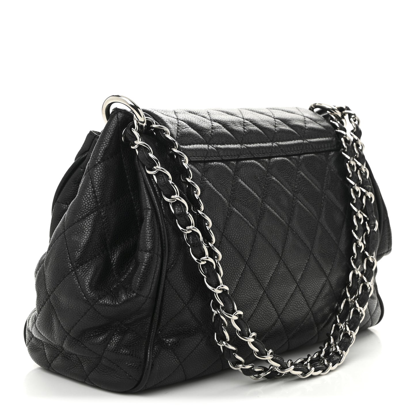 Caviar Quilted Timeless Accordion Flap Black