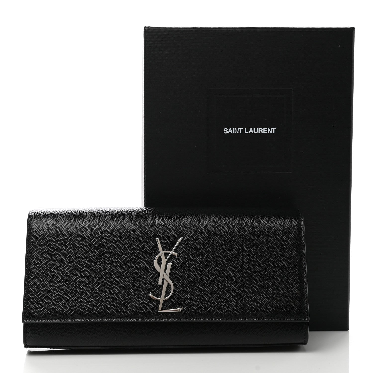 Saint Laurent Grain De Poudre Monogram Cassandre Clutch Black 11 of 11