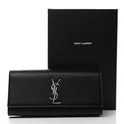 Saint Laurent Grain De Poudre Monogram Cassandre Clutch Black 11 of 11