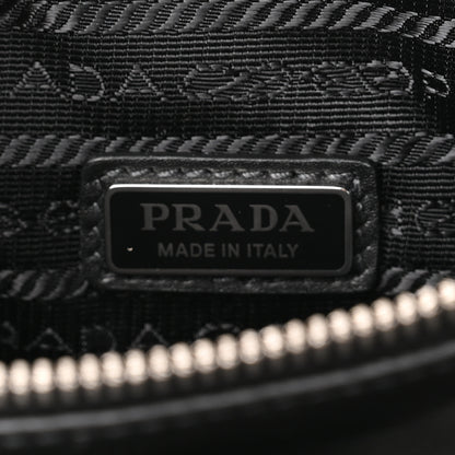 Prada Vitello Saffiano Cuir Double Triangle Shoulder Bag Black 7 of 10