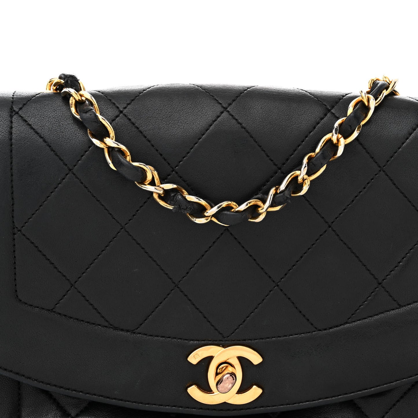Lambskin Quilted Small Single Flap Black