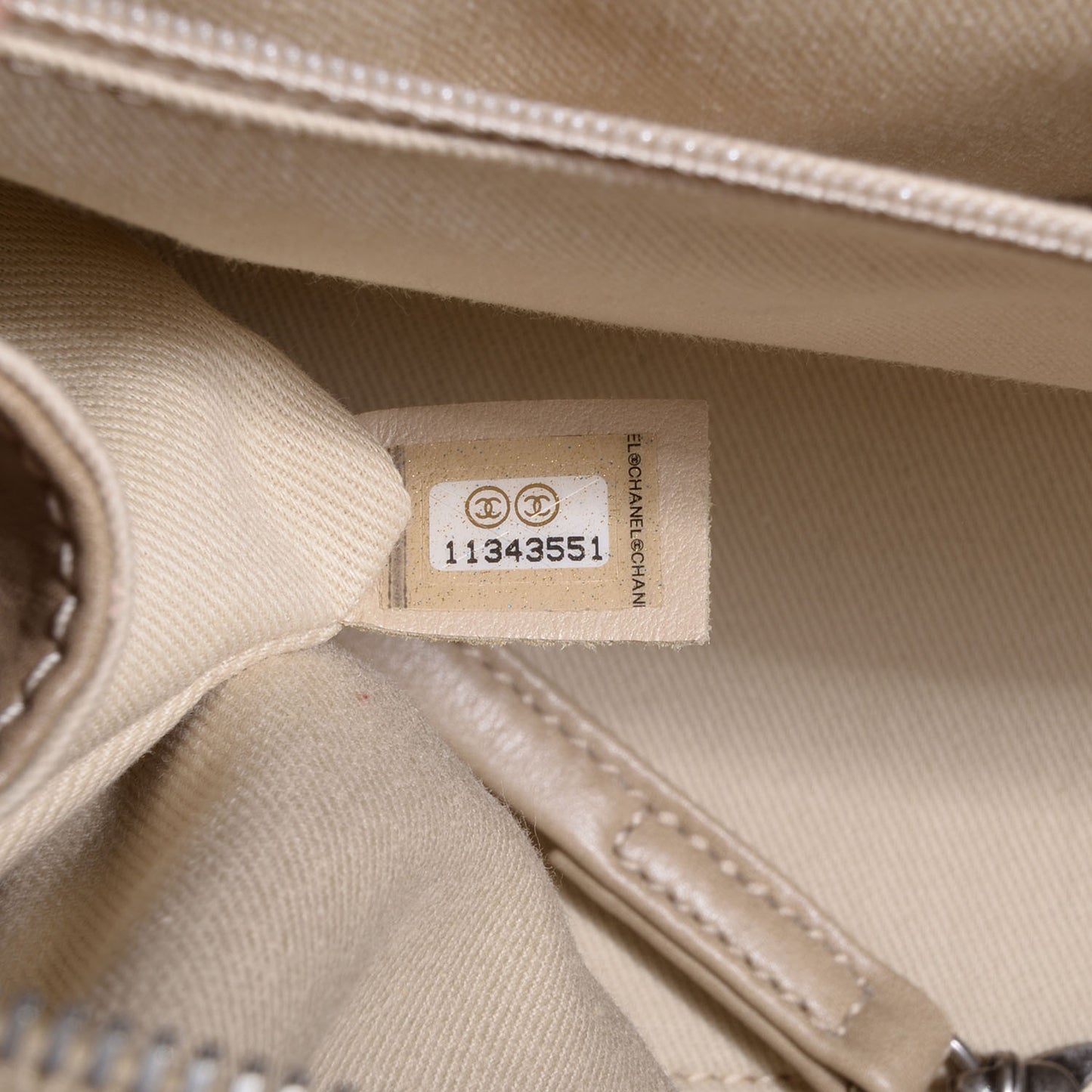 Calfskin Surpique Handbag Beige