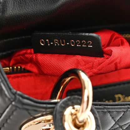 Christian Dior Lambskin Cannage Mini Lady Dior Black 7 of 11