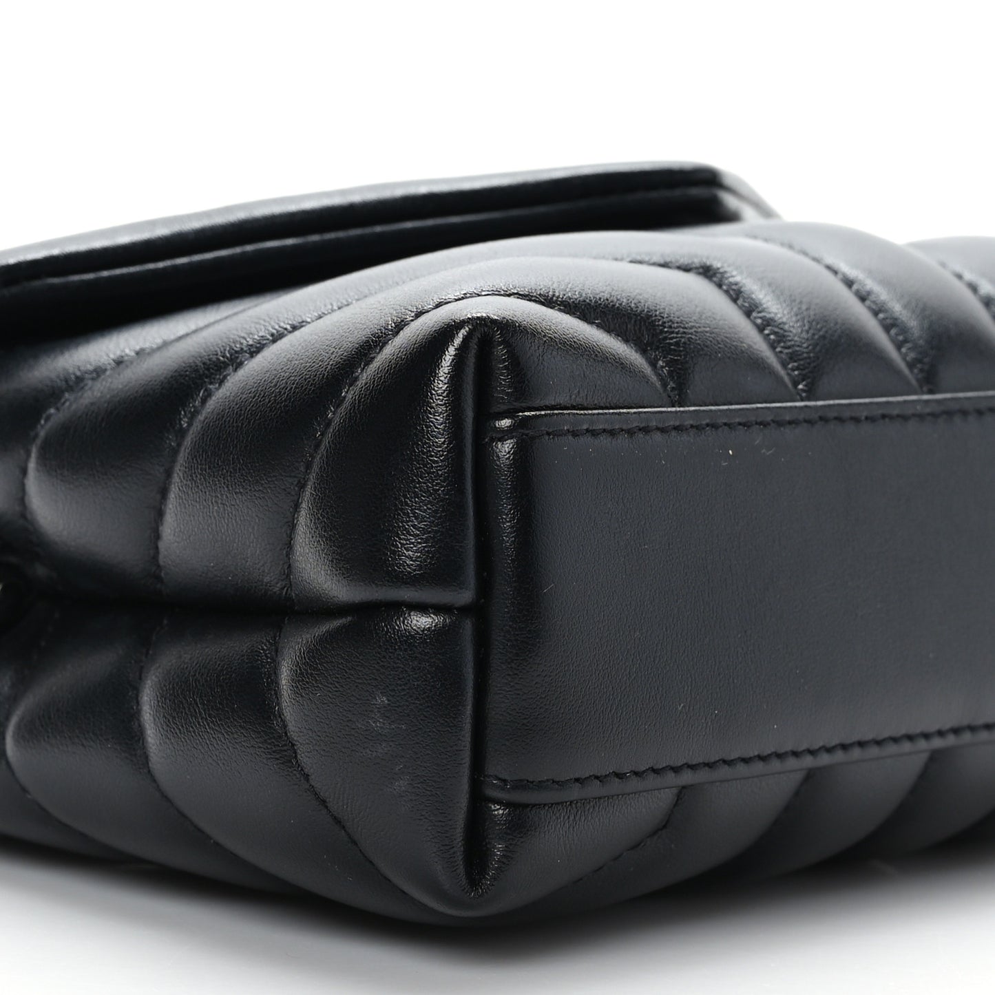 Calfskin Y Quilted Monogram Toy Loulou Crossbody Bag Black