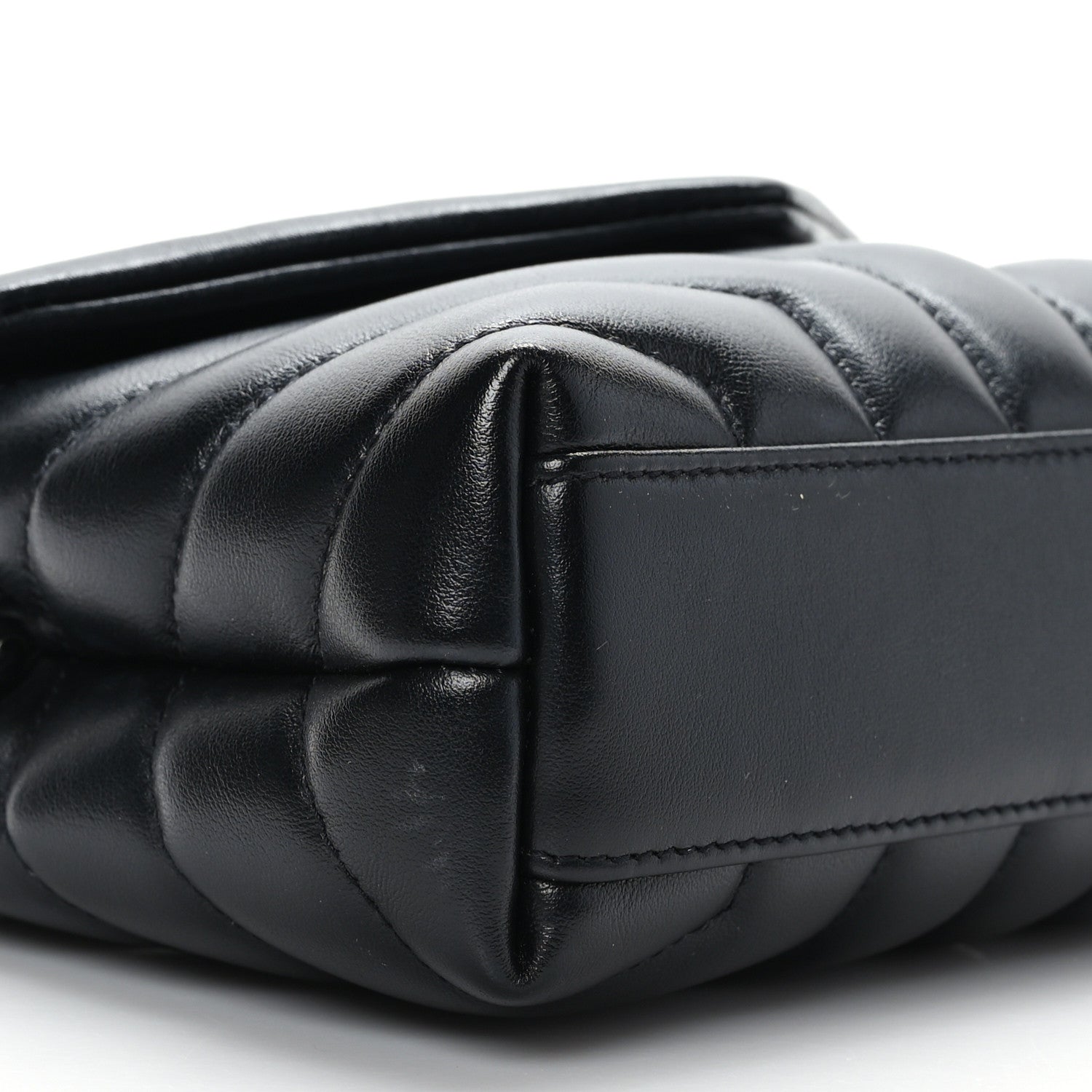 Saint Laurent Calfskin Y Quilted Monogram Toy Loulou Crossbody Bag Black 7 of 8