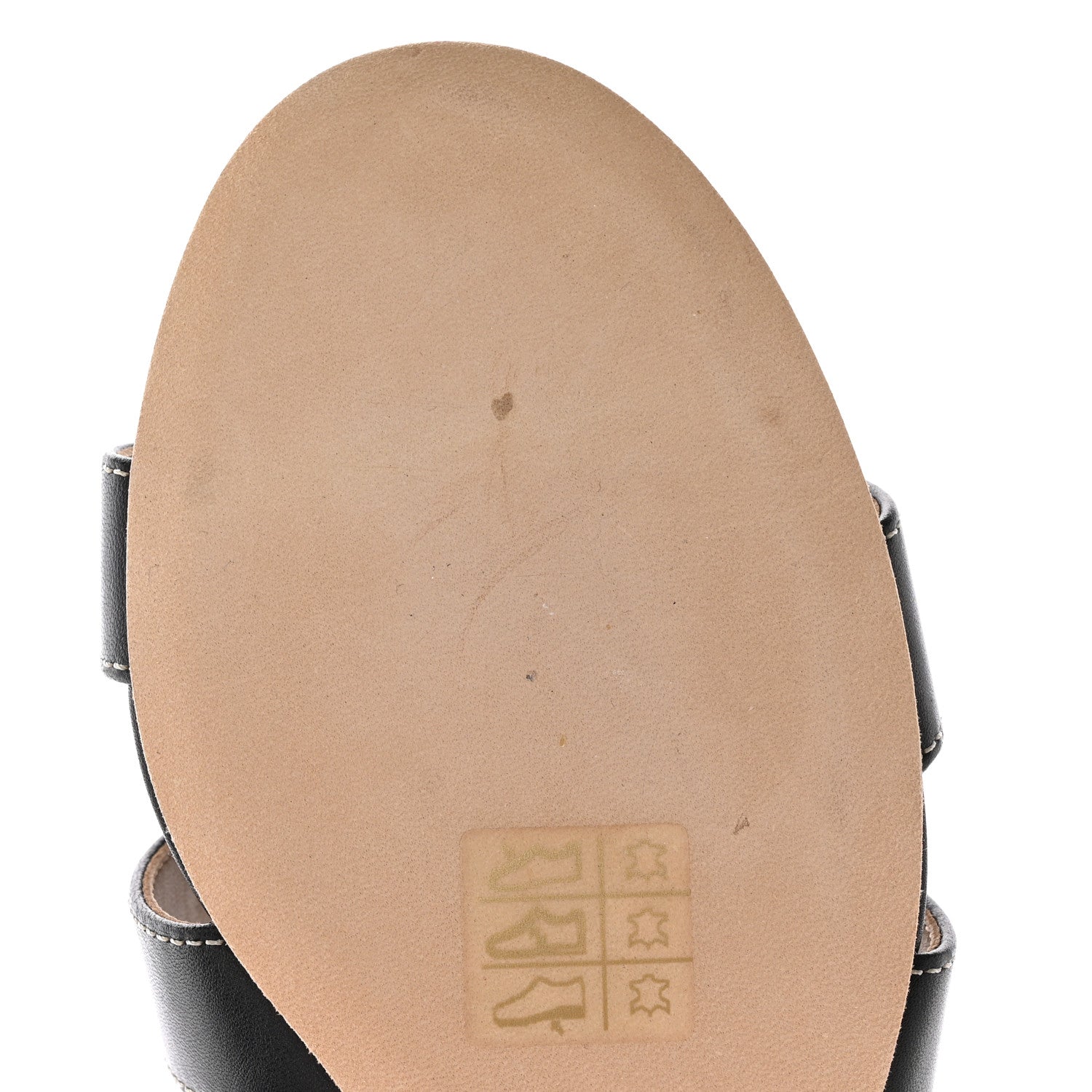 Hermes Calfskin Oasis Sandals 38 Black 10 of 16