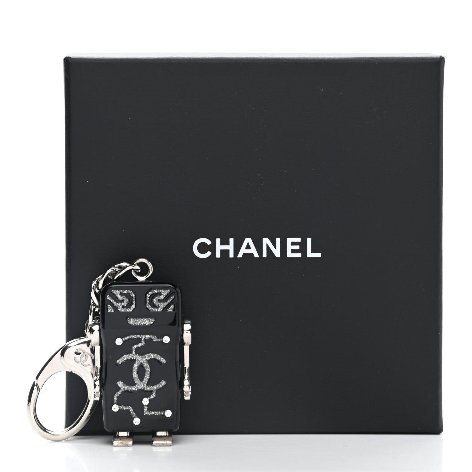 Chanel Resin Crystal CC Robot Bag Charm Black 4 of 4