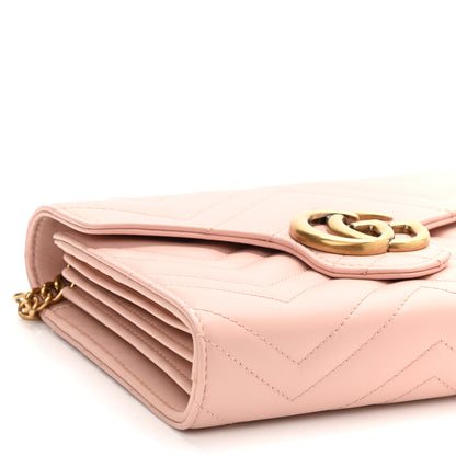 Gucci Calfskin Matelasse GG Marmont Chain Wallet Perfect Pink 9 of 11