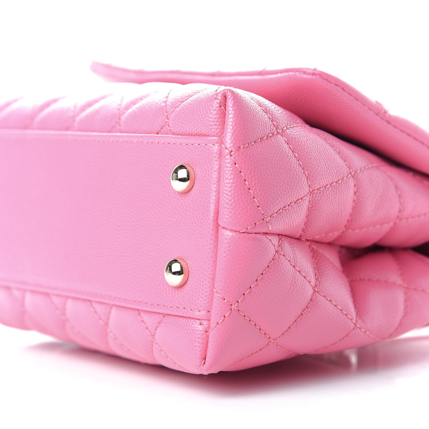 Chanel Caviar Lizard Embossed Quilted Mini Coco Handle Flap Pink 8 of 10