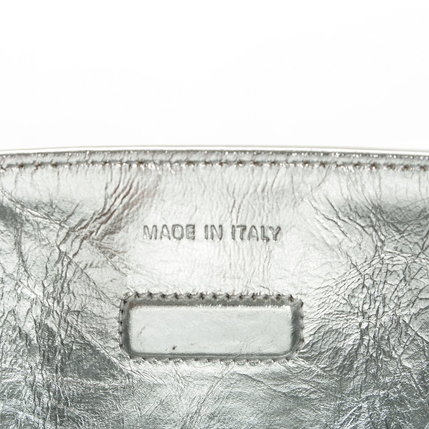 Metallic Calfskin Large Diorever Flap Silver